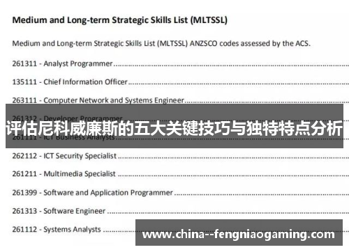 评估尼科威廉斯的五大关键技巧与独特特点分析 评估尼科威廉斯的五大关键技巧与独特特点分析